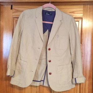 Fred Perry beige blazer. Linen
